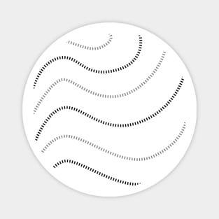 Modern Minimalist Wavy thin lines black and white Magnet